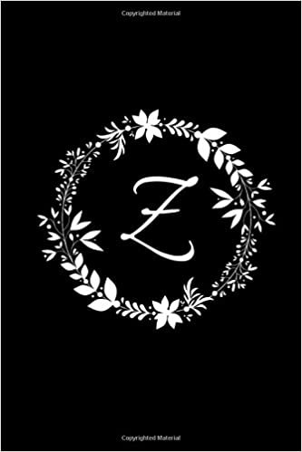 Z: Black Floral / Monogram Initial 'Z' Notebook: (6 x 9) Diary, Daily Planner, Lined Daily Journal For Writing, 100 Pages, Soft Glossy Cover indir