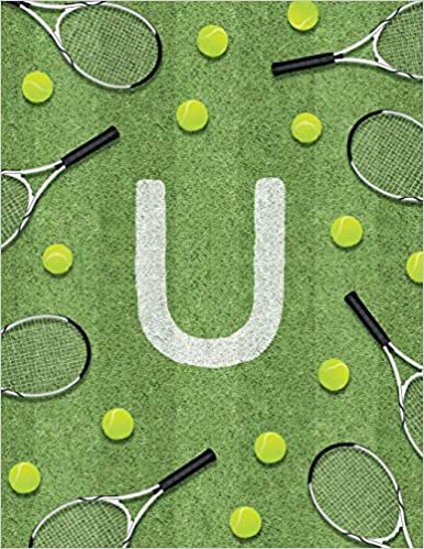 U: Monogram tennis court sport theme composition notebook. Great gift for sports men, women, children and students. 100 College Ruled / Lined Pages 8.5 x 11 Book. Gloss finish. indir
