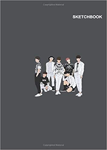 Sketchbook notebook for drawing doodling: Blank Unlined Paper, 110 White Pager, A4 (8.27 x 11.69 inches), BTS Love yourself Design Cover. indir