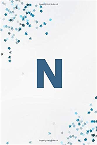 indir Letter N Initial Monogram Notebook: Blue Confetti Monogrammed Blank Lined Note Book, 6x9 Lined Notebook/Journal/Diary , 100 pages