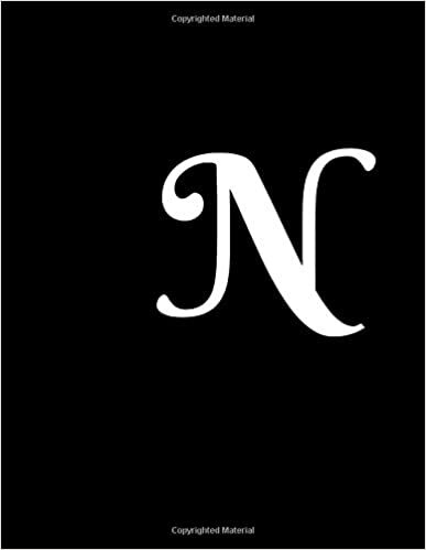 N: Conferti Monogram Initial N Notebook for Men, Boys, Kids, women, Girls and School, Black Cover 8.5 x 11 indir