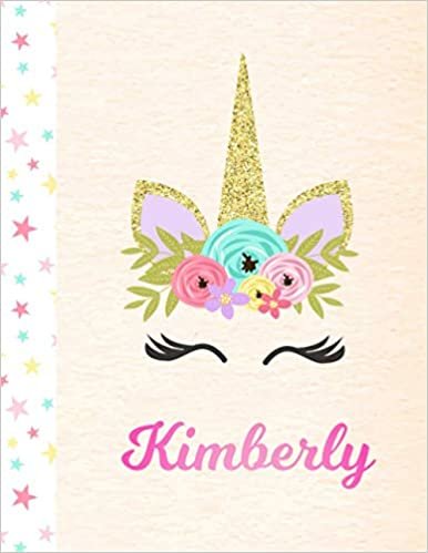 indir Kimberly: Unicorn Personalized Custom Sketchbook Drawing Paper for Girls with Pink First Name - 8.5 x 11 - 100 Pages - Sketch, Learn, Doodle &amp; Create Art!