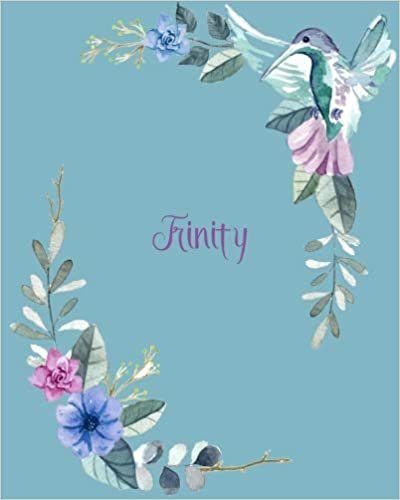 Trinity: 110 Pages 8x10 Inches Classic Blossom Blue Design with Lettering Name for Journal, Composition, Notebook and Self List, Trinity indir