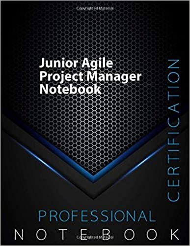 Junior Agile Project Manager Certification Exam Preparation Notebook, 140 pages, PM examination study writing notebook, Dotted ruled/blank double sided sheets, 8.5” x 11”, Glossy cover pages, Black Hex