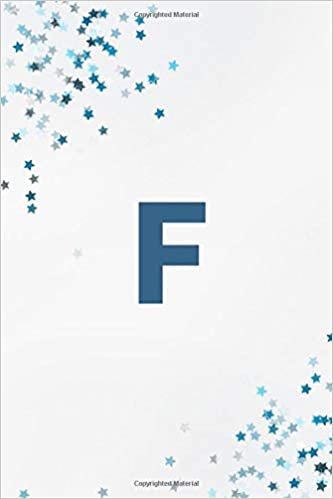 indir Letter F Initial Monogram Notebook: Blue Confetti Monogrammed Blank Lined Note Book, 6x9 Lined Notebook/Journal/Diary , 100 pages