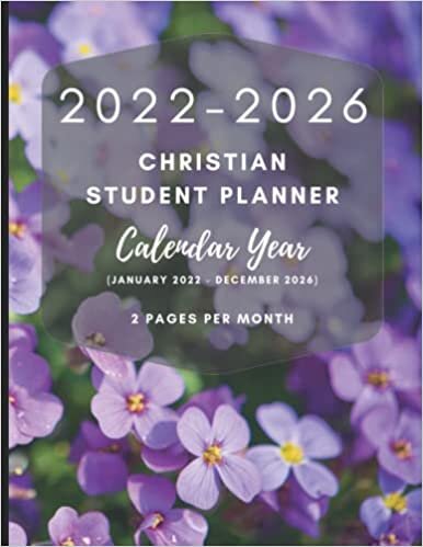 Hesed Publishing 2022-2026 Christian Student Planner - Calendar Year (January - December) - 2 Pages Per Month: Includes Daily Bible Reading Plan | Purple Flowers Theme | A Great Gift for Students | تكوين تحميل مجانا Hesed Publishing تكوين