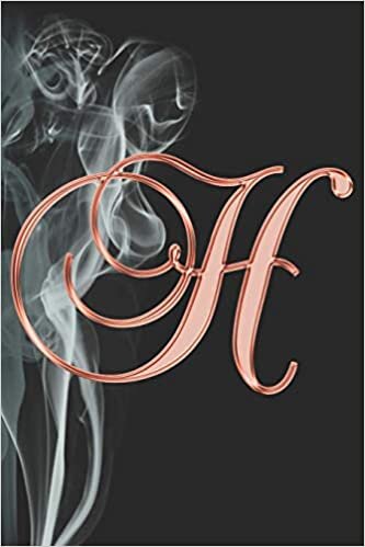 H Journal: A Monogram H Initial Capital Letter Notebook For Writing And Notes: Great Personalized Gift For All First, Middle, Or Last Names (Rose Gold Smoke Fire Swirl Print)