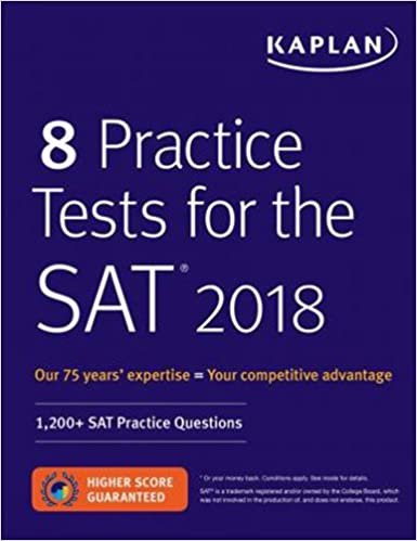 تحميل 8 ممارسة الاختبارات للحصول على Sat 2018: 1200 + Sat ممارسة أسئلة (kaplan اختبار مماسح)