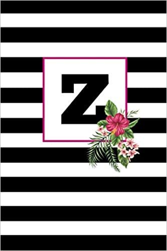 indir Z: Z Monogram Notebook: Black And White Striped: Initial Z: 6x9 Inch, 120 Pages, Blank Lined, College Ruled Journal