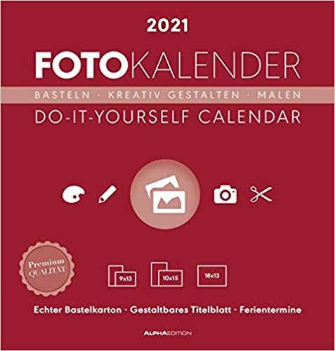indir Foto-Bastelkalender 2021 datiert, rot: Do it yourself calendar
