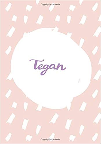indir Tegan: 7x10 inches 110 Lined Pages 55 Sheet Rain Brush Design for Woman, girl, school, college with Lettering Name,Tegan