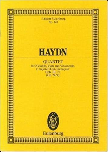 String Quartet F major op. 74/2 Hob. III: 73 - Appony-Quartet No. 5 - String Quartet - study score - (ETP 147) indir