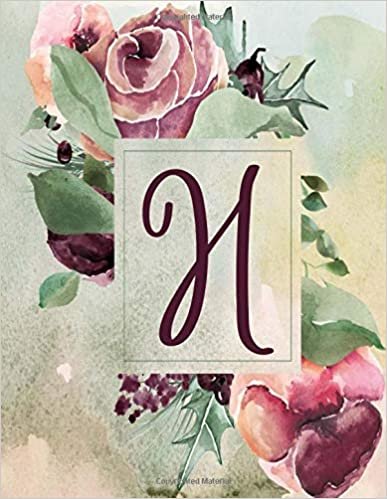 H: Wine Green Floral 8.5”x11” Lined Notebook (Wine Green Floral 8.5”x11” Notebook Alphabet Series - Letter H, Band 8) indir