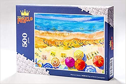indir Plaj ve Renkli Şemsiyeler Ahşap Puzzle 500 Parça (MZ8-D)