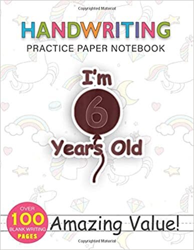 Notebook Handwriting Practice Paper for Kids I m 6 Years Old Birthday Party Boy Girl Child Kid: Gym, Weekly, Journal, 114 Pages, Daily Journal, Hourly, PocketPlanner, 8.5x11 inch indir