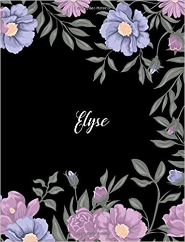 indir Elyse: 110 Ruled Pages 55 Sheets 8.5x11 Inches Climber Flower on Background Design for Note / Journal / Composition with Lettering Name,Elyse