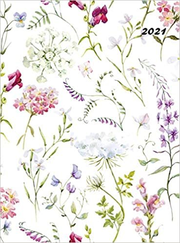 indir 2021: Large Weekly and Monthly Planner with Floral Cover (Volume 1 Hardcover)