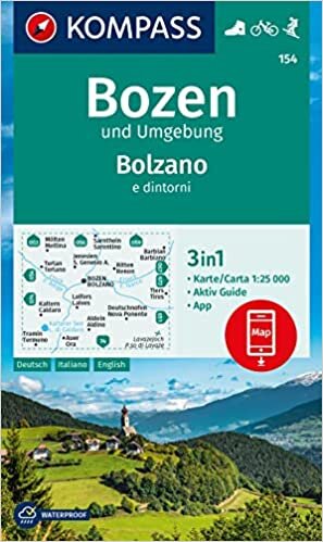 ダウンロード  KOMPASS Wanderkarte 154 Bozen und Umgebung / Bolzano e dintorni 1:25.000: 3in1 Wanderkarte, mit Aktiv Guide inklusive Karte zur offline Verwendung in der KOMPASS-App. Fahrradfahren. Skitouren. 本