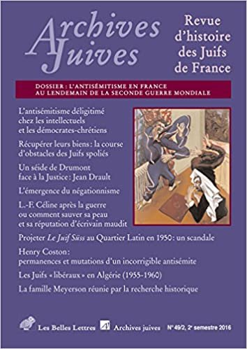 Archives Juives n° 49/2: L'antisémitisme en France au lendemain de la Seconde Guerre Mondiale (Archives Juives: Revue d'histoire des juifs de France) indir