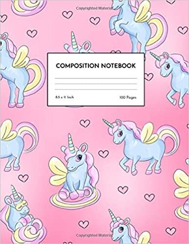 Composition Notebook: Wide Ruled Pretty Unicorn Paper Notebook Journal - Blank Lined Workbook for s Kids Students Girls for Home School Preschool College - Notes # 005673 indir