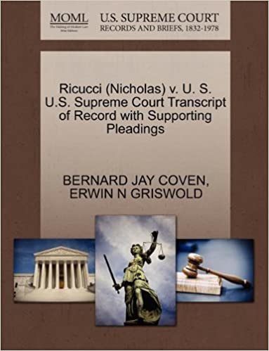 indir Ricucci (Nicholas) v. U. S. U.S. Supreme Court Transcript of Record with Supporting Pleadings