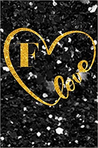 indir F Monogram Notebook lettre F Notebook journal Gold Confetti Glitter for Women and Girls.: Lined Note Book, Writing Pad, Journal or Diaryfor Kids, Girls &amp; Women - 110 Pages - Size 6x9