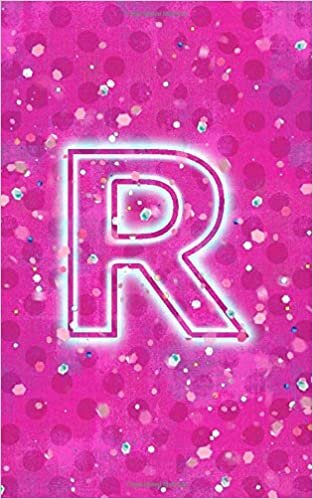 indir R: 5x8 personalized lined journal : pink batik confetti : monogram initial single letter R