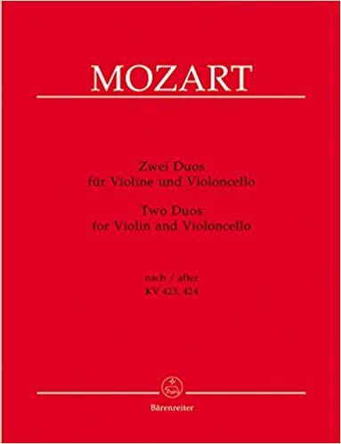 モーツァルト: 二重奏曲 KV 423-424/バイオリンとチェロのための編曲/新モーツァルト全集版/ベーレンライター社/室内楽パート譜セット二重奏