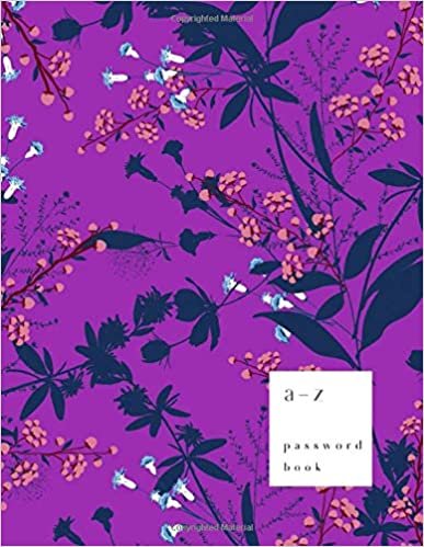 A-Z Password Book: 8.5 x 11 Big Password Notebook with A-Z Alphabet Index | Large Print Format | Trendy Tropical Floral Design | Purple indir