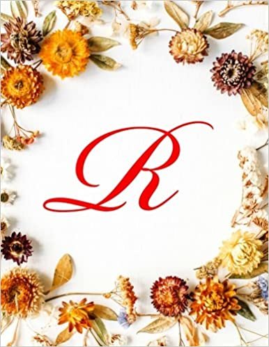 R: Monogram Initial 6 Columns Columnar Pad Accounting Journal, Accounting Journal Book, Ledger Sheets - Fall Flowers, 8.5" x 11", 100 pages: Volume 18 (Six Columns Columnar Pad) indir