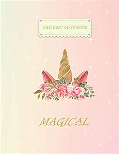 Magical Unicorn Notebook: Pink Gradient Unicorn & Flower Crown Ruled Paper Notebook Journal | Nifty Wide Blank Lined Workbook for Teens Kids Students Girls for Home School College ダウンロード