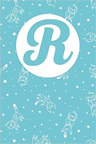 R: Letter R Journal, Cats In Space, Personalized Notebook Monogram Initial, 6 x 9 indir