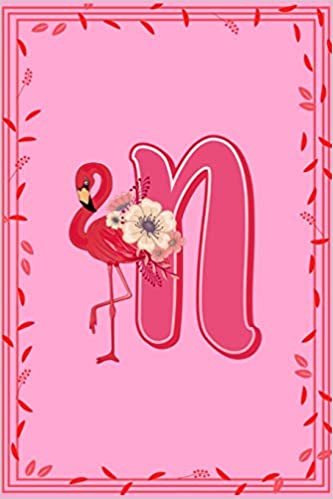 N: Letter N Monogram Pink Flamingo Floral Notebook & Journal indir