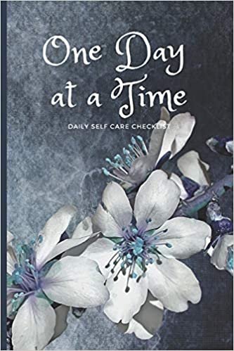 One Day at a Time: Daily Personal Inventory - Self Care - Blank Journal Notebook with Prompts for checking in - Floral Cover