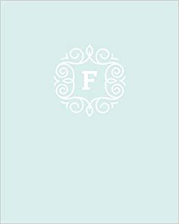 indir F: 110 Dot-Grid Pages | Monogram Journal and Notebook with a Light Blue Background and Simple Vintage Elegant Design | Personalized Initial Letter Journal | Monogramed Composition Notebook