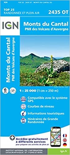 Monts du Cantal.PNR des Volcans d'Auvergne 1:25 000 indir