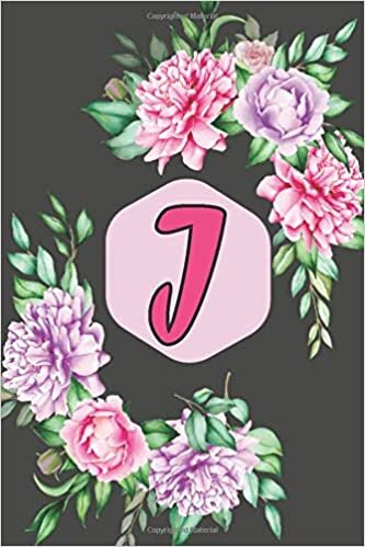 indir J: peony calla lilies notebook flowers Personalized Initial Letter J Monogram Blank Lined Notebook,Journal for Women and Girls ,School Initial Letter J 6 x 9