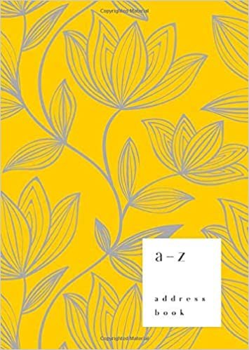 A-Z Address Book: B6 Small Notebook for Contact and Birthday | Journal with Alphabet Index | Hand-Drawn Brush Hipster Cover Design | Yellow