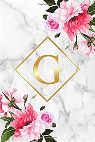indir G: Exotic Initial Monogram Letter G Blank Dot Grid Bullet Floral Notebook for Writing &amp; Notes - Elegant Gold Personalized Journal &amp; Diary for Girls &amp; Women with Dot Gridded Pages.