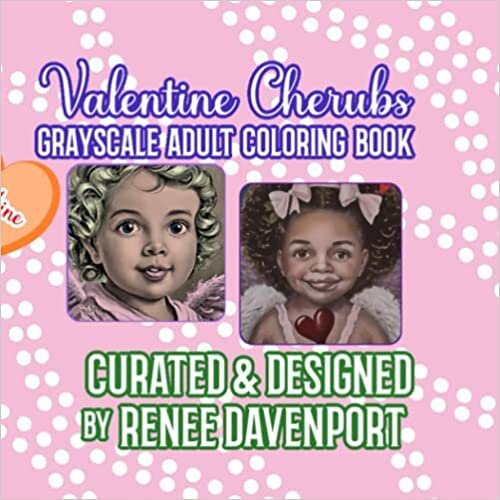 تحميل Valentine Cherubs Grayscale Adult Coloring Book