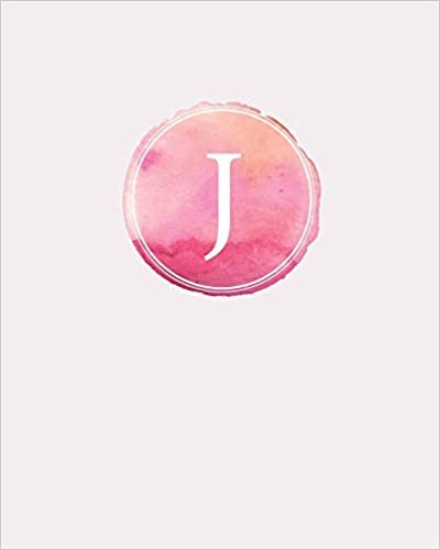 indir J: 110 Dot-Grid Pages | Monogram Journal and Notebook with a Pink Watercolor Design | Personalized Initial Letter Journal | Monogramed Composition Notebook