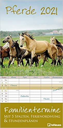 Pferde 2021 Familienplaner - Familien-Timer - Termin-Planer - Kinder-Kalender - Familien-Kalender - 22x45 indir