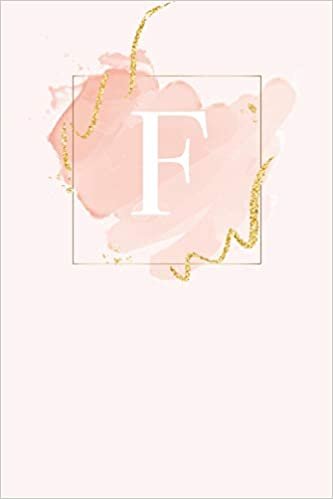 indir F: 110  Sketchbook Pages (6 x 9)  | Light Pink Monogram Sketch and Doodle Notebook with a Simple Modern Watercolor Emblem | Personalized Initial Letter | Monogramed Sketchbook