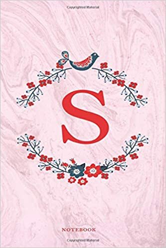indir S notebook: Monogram Initial Capital Letter S , Funny Gift for Christmas Journal 6 x 9 Inches-120 Blank Lined Pages .