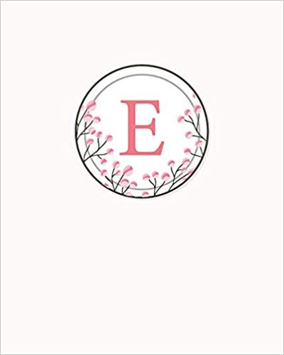 E: 110 Dot-Grid Pages | Monogram Journal and Notebook with a Classic Light Pink Background of Vintage Floral Watercolor Design | Personalized Initial Letter Journal | Monogramed Composition Notebook indir