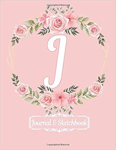 indir Cute Rose Pink Floral J Monogram Initial letter J Diary Journal Notebooks and Sketchbooks gifts for Girls, Women &amp; Artists who like flowers, Writing ... - 120 pages of Journal Layout and Blank Pages