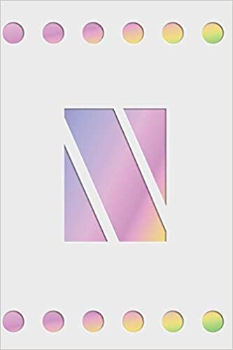 indir N: Modern minimalist monogram journal in soft pastel gradient colors. Have the initial letter of your name beautifully displayed on a fantasy-inspired abstract background.