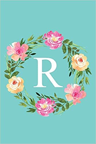 indir R: Monogram Initial Letter R Composition Notebook Journal for Girls and Women (Floral Notebook)