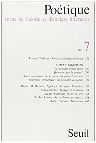 Poétique - numéro 7 Roman Jakobson (7) (Revue poetique)