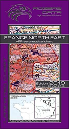 France North East Rogers Data VFR Luftfahrtkarte 500k: Frankreich Nord Ost VFR Luftfahrtkarte – ICAO Karte, Maßstab 1:500.000